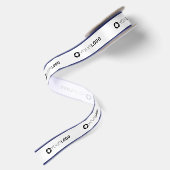 Ruban En Satin Logo de la compagnie Navy blue border custom (Dos)