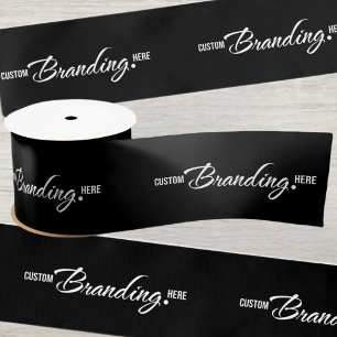 Ruban En Satin Logo de l'entreprise Enveloppement cadeau noir de