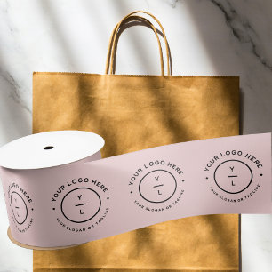Ruban En Satin Logo d'entreprise moderne Emballage rose