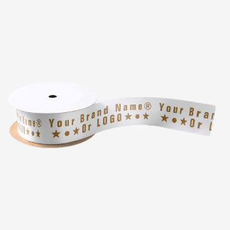 Ruban En Satin Logo d'entreprise ou texte or Marque d'entreprise 
