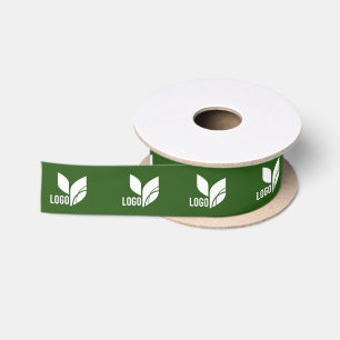 Ruban En Satin Logo d'entreprise personnalisé vert