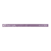Ruban En Satin Logo mariage Couples Plantes en coton rose Nom Dat (Devant)
