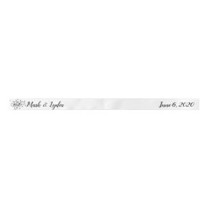Ruban En Satin Logo mariage pissenlit Nom des mariés Date