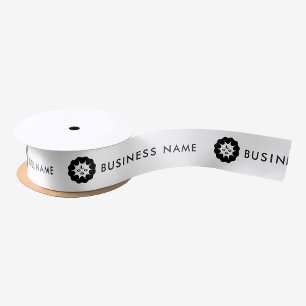Ruban En Satin Logo ou icône d'entreprise + nom marque d'entrepri