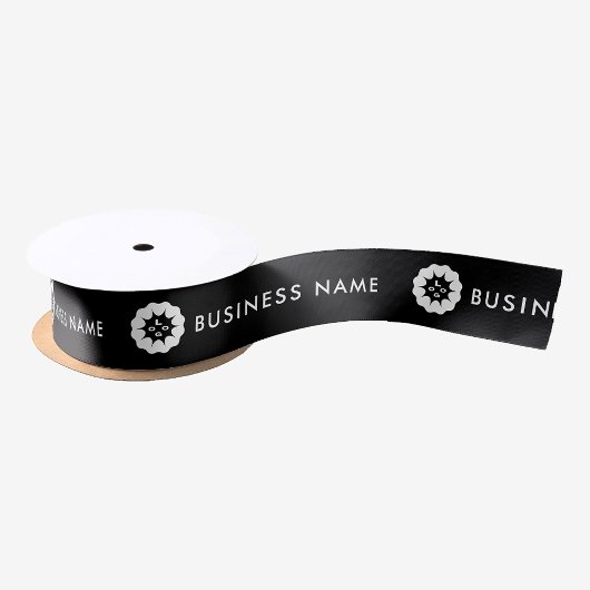 Ruban En Satin Logo ou icône d'entreprise + nom marque d'entrepri