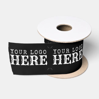 Ruban En Satin Logo personnalisé Entreprise & Emballage 3"