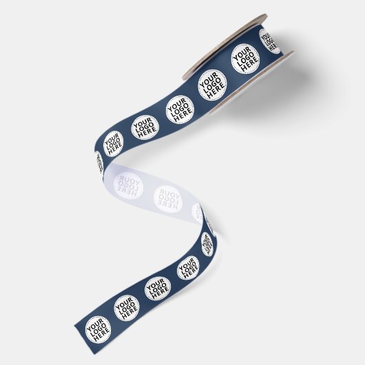 Ruban En Satin Logo répétitif Navy (Dos)
