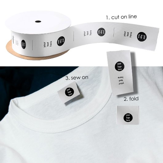 Ruban En Satin Logo & Vêtements Texte Étiquettes coudre sur Étiqu