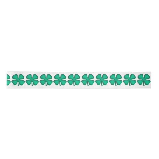Ruban En Satin Lucky 4 Leaf Irish Clover bobine ruban (Devant)
