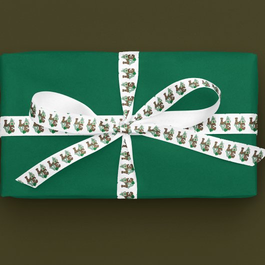 Ruban En Satin Lucky Love Gnome St. Patrick's Day