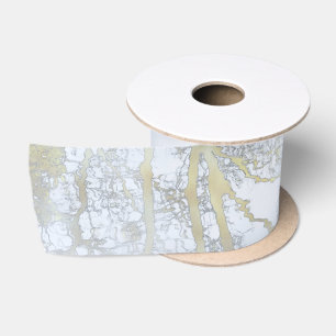 Ruban En Satin Lueur dorée à larges feuilles