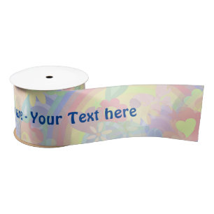 Ruban En Satin Lumière de motif d'ARC-EN-CIEL de flower power +