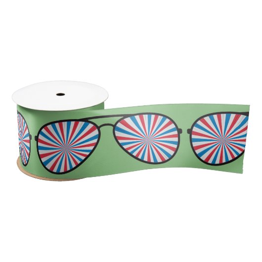 Ruban En Satin Lunettes de soleil Patriotic PopArt (Bobine)