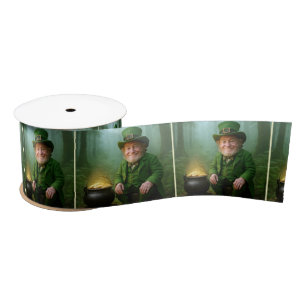 Ruban En Satin Lutin Irlandais avec un Pot d'Or