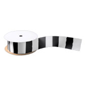 Ruban En Satin Luxury Black & White Stripes Gift Wrapping (Bobine)