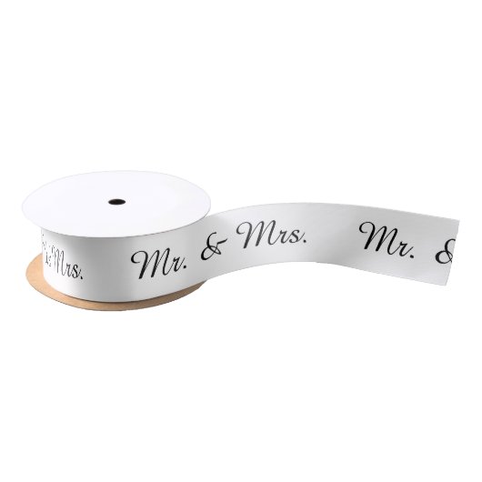 Ruban En Satin "M. & Mme." Front (Bobine)