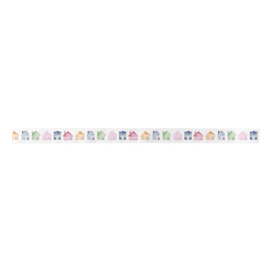 Ruban En Satin Maisons d'aquarelle (Devant)