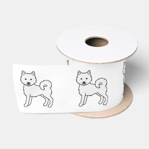 Ruban En Satin Malamute d'Alaska blanc Chien de dessin animé mign