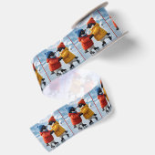 Ruban En Satin Manchots patinant (Dos)