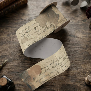 Ruban En Satin Manuscrit Vintage Obsidienne de l'Académie Sombre