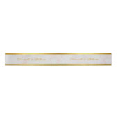 Ruban En Satin Marbre blanc Faux Gold Elegant Mariage de calligra (Devant)