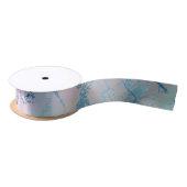 Ruban En Satin Marbre Iridescente | Tendance Faux Holo bleu rose (Bobine)