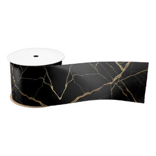 Ruban En Satin Marbre noir et or moderne Minimaliste Luxe 