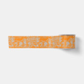 Ruban En Satin Marbre orange et gris (Devant)