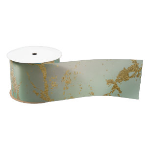 Ruban En Satin Marbre Pastel Vert Violet Pailleté Doré Tendance