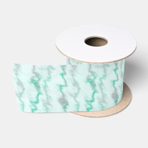 Ruban En Satin Marbre vert et gris