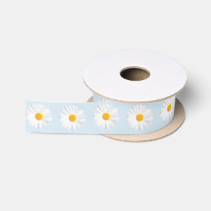Ruban En Satin marguerite blanche