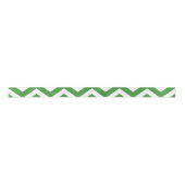 Ruban En Satin Mariage Chevron vert foncé et blanc Anniversaire (Devant)