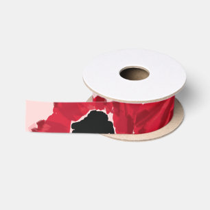 Ruban En Satin Mariage coordonnant des roses et des pavots abstra