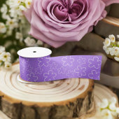 Ruban En Satin Mariage en fleurs d'Améthyste blanc brillant ou ma