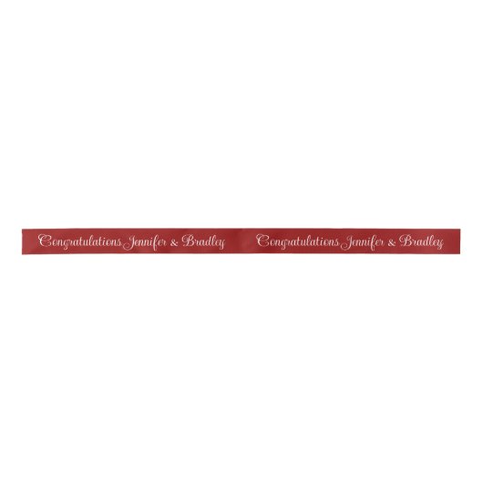 Ruban En Satin Mariage Félicitations Script Nom personnalisé (Devant)