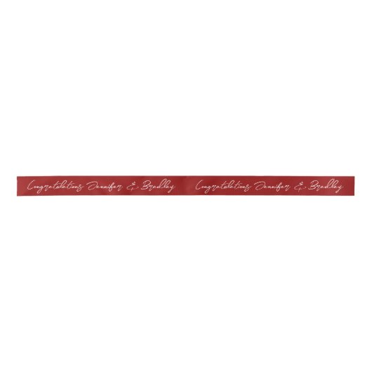 Ruban En Satin Mariage Félicitations Script Nom personnalisé (Devant)
