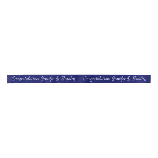 Ruban En Satin Mariage Félicitations Script Nom personnalisé (Devant)