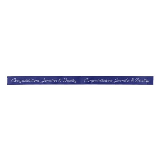 Ruban En Satin Mariage Félicitations Script Nom personnalisé (Devant)