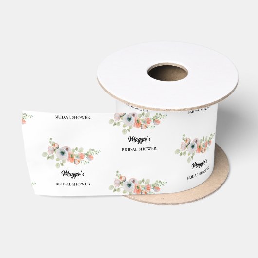 Ruban En Satin Mariage Fleur de Pêche (Bobine)