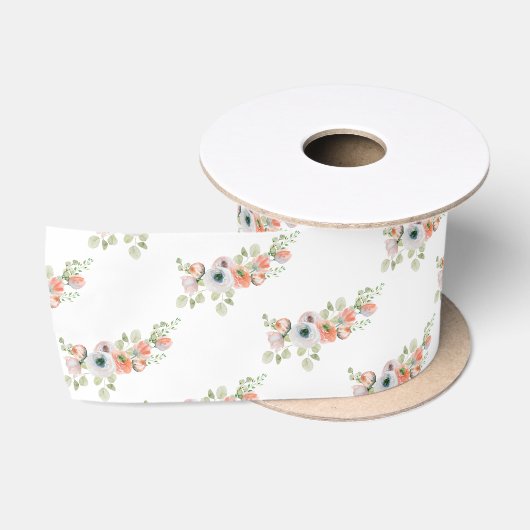 Ruban En Satin Mariage Fleur de Pêche (Bobine)