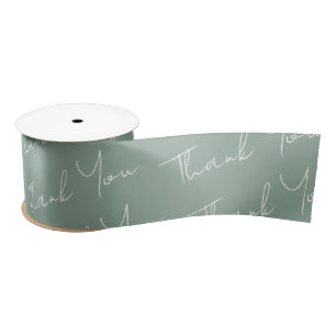 Ruban En Satin Mariage floral vert Sage