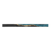 Ruban En Satin Mariage motif d'agate turquoise (Devant)