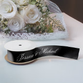 Ruban En Satin Mariage noir Calligraphie simple Script élégant