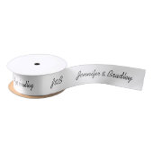 Ruban En Satin Mariage simple Monogramme Nom personnalisé (Bobine)