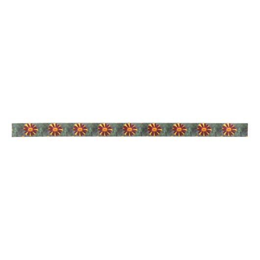 Ruban En Satin Marigold Velvet Rich Rouge Jaune Fleur (Devant)