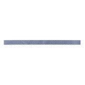 Ruban En Satin Marine bleu et blanc Géométrique Zigzag Chevron (Devant)