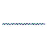 Ruban En Satin Marine, Emeraude, Blanc Grand Chevron ZigZag Motif (Devant)