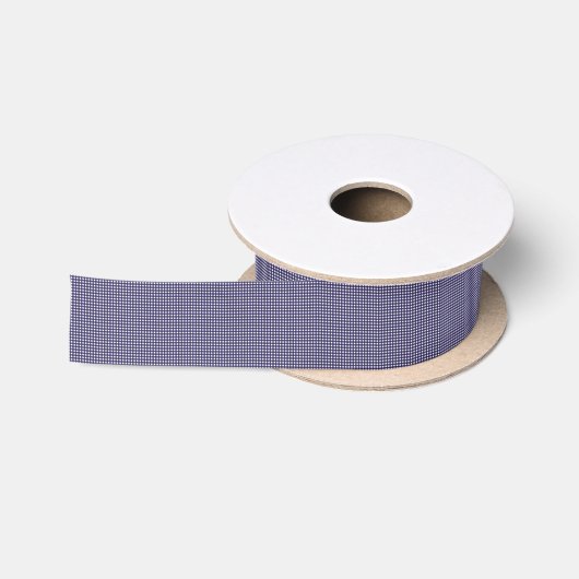 Ruban En Satin Marine et En vichy blanche (Bobine)