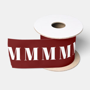 Ruban En Satin Maroon monogramme bordeaux Noël blanc