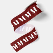 Ruban En Satin Maroon monogramme bordeaux Noël blanc (Dos)